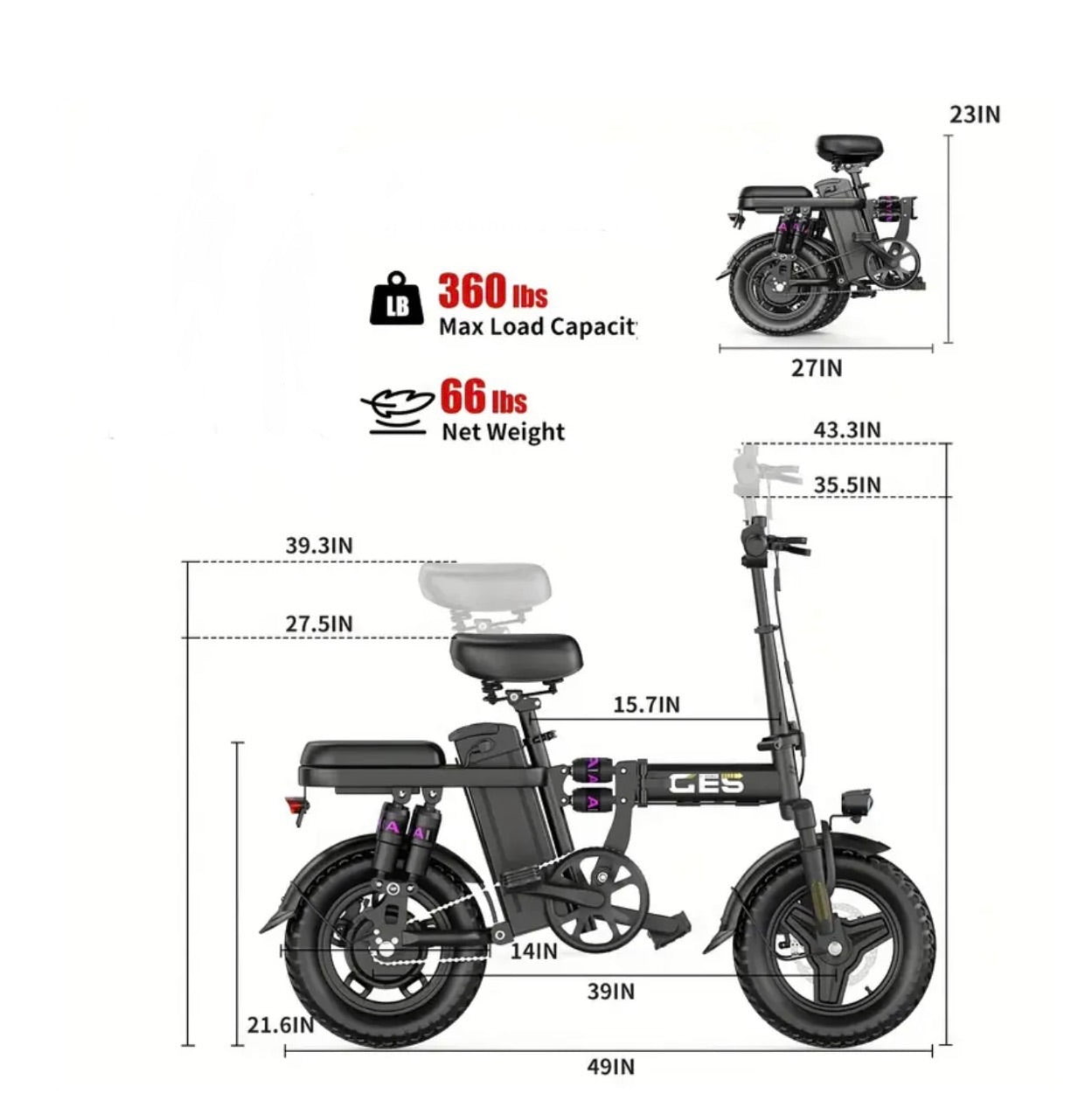 Vista — Foldable Electric Bike Type Approved Twist & Go EAPC