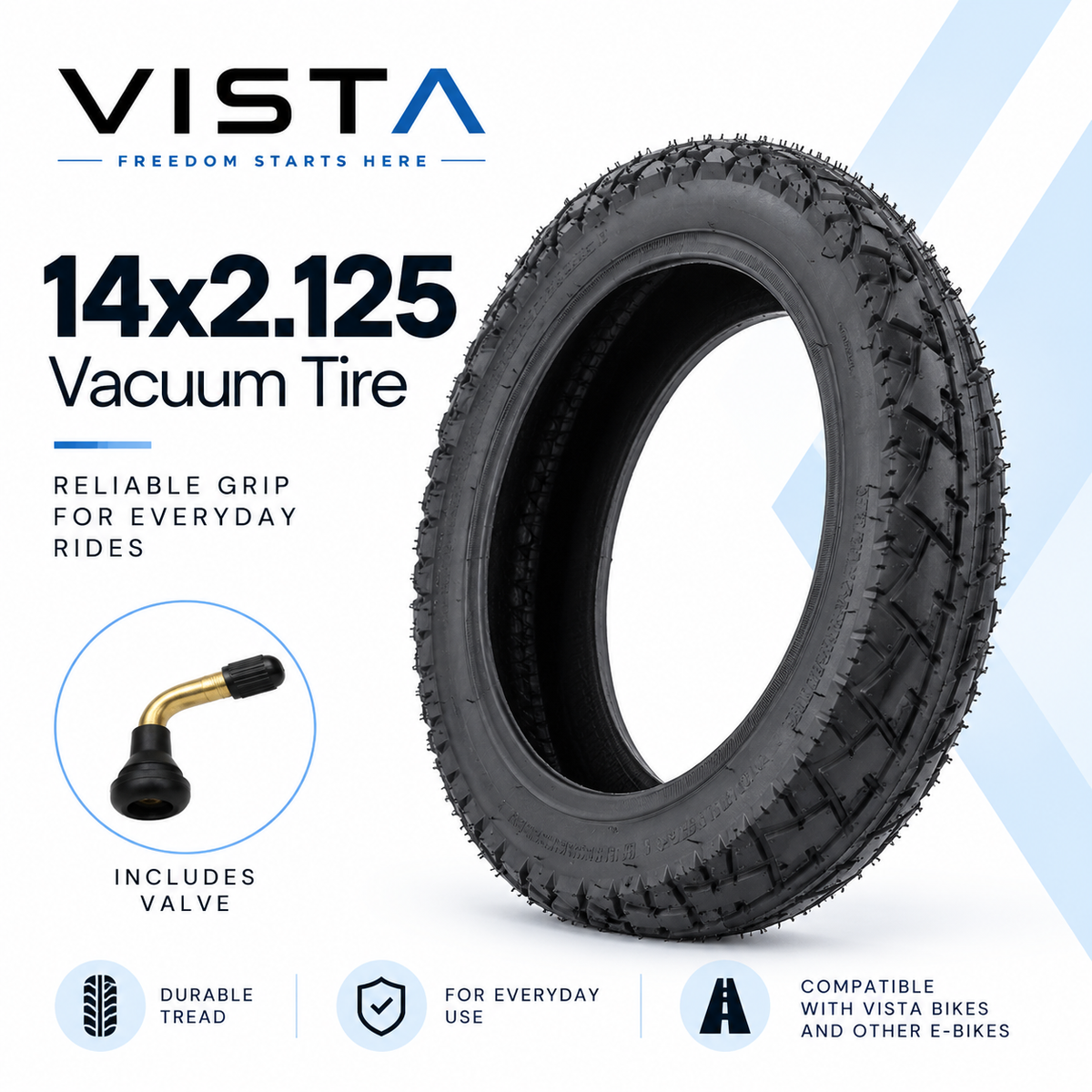 Vista CE5 Replacement Tyre — 14x2.125 Vacuum Tyre