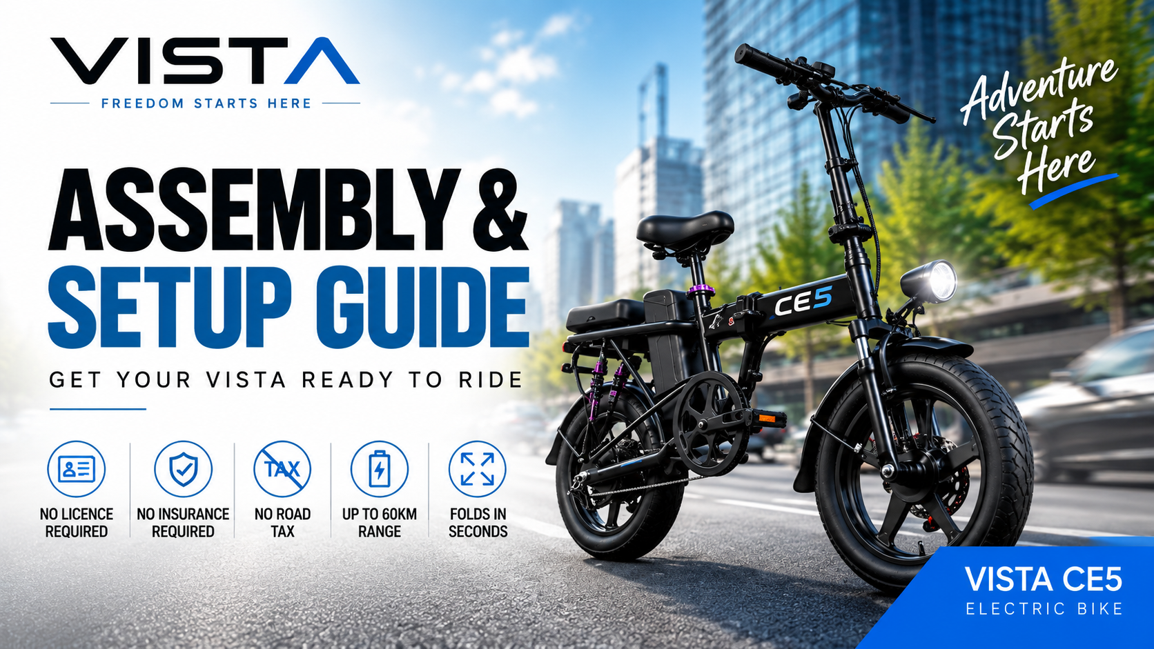 Load video: Vista electric bike assembly and setup guide