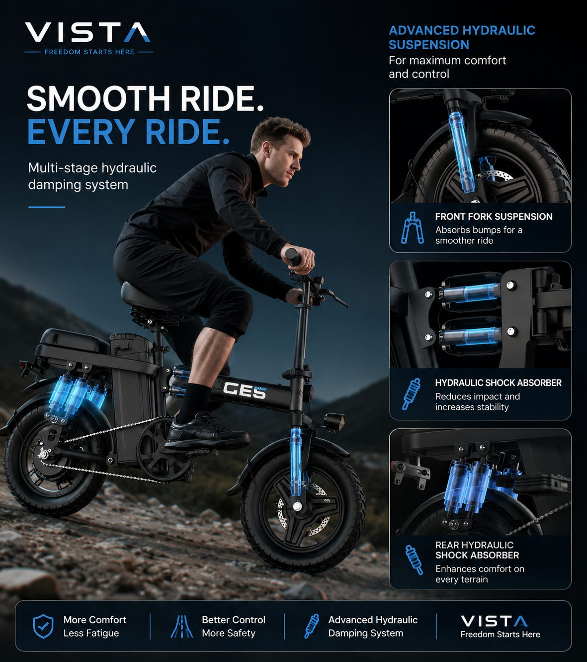 Vista — Foldable Electric Bike Type Approved Twist & Go EAPC